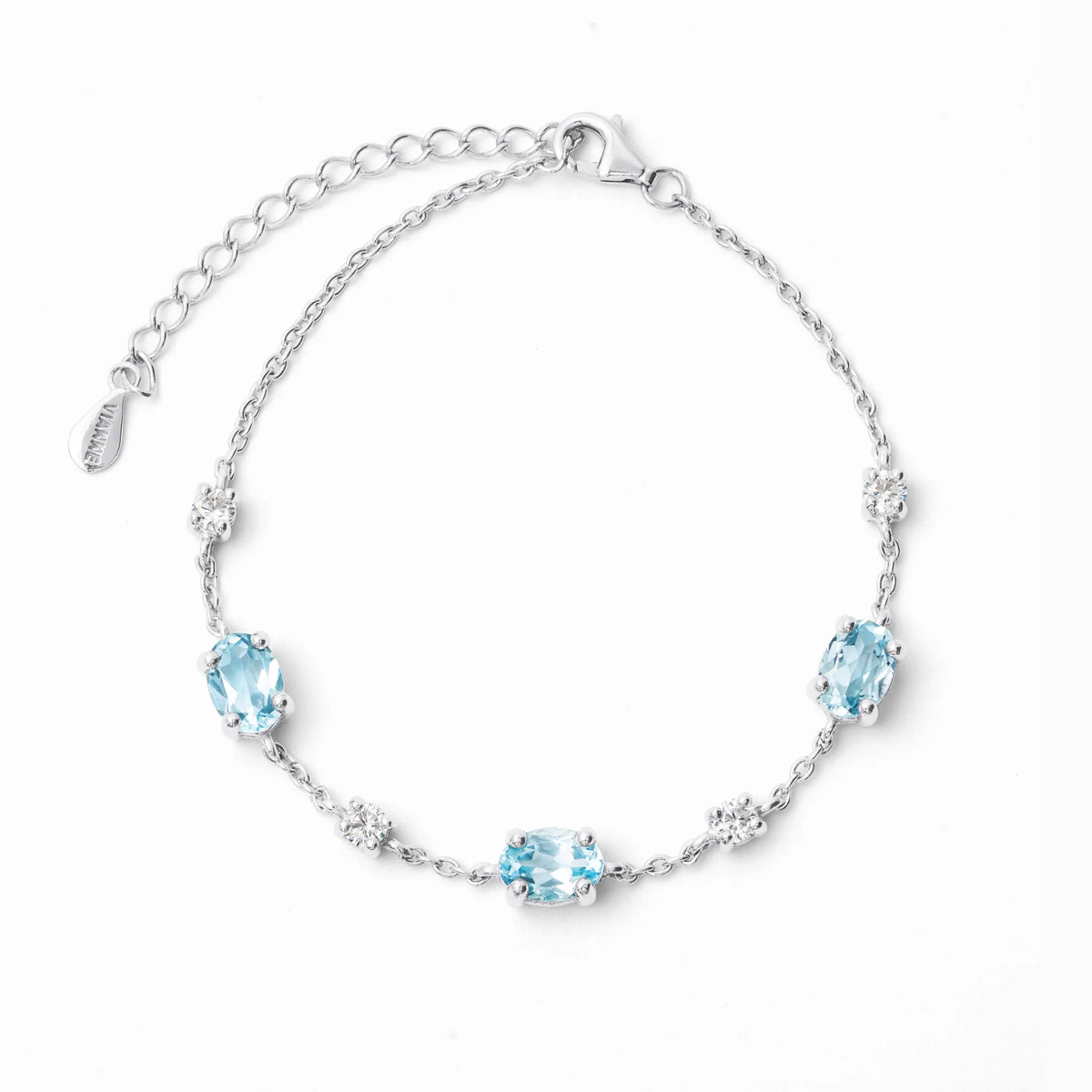 Blue Topaz Bracelet in Sterling Silver - SJR London Timepiece