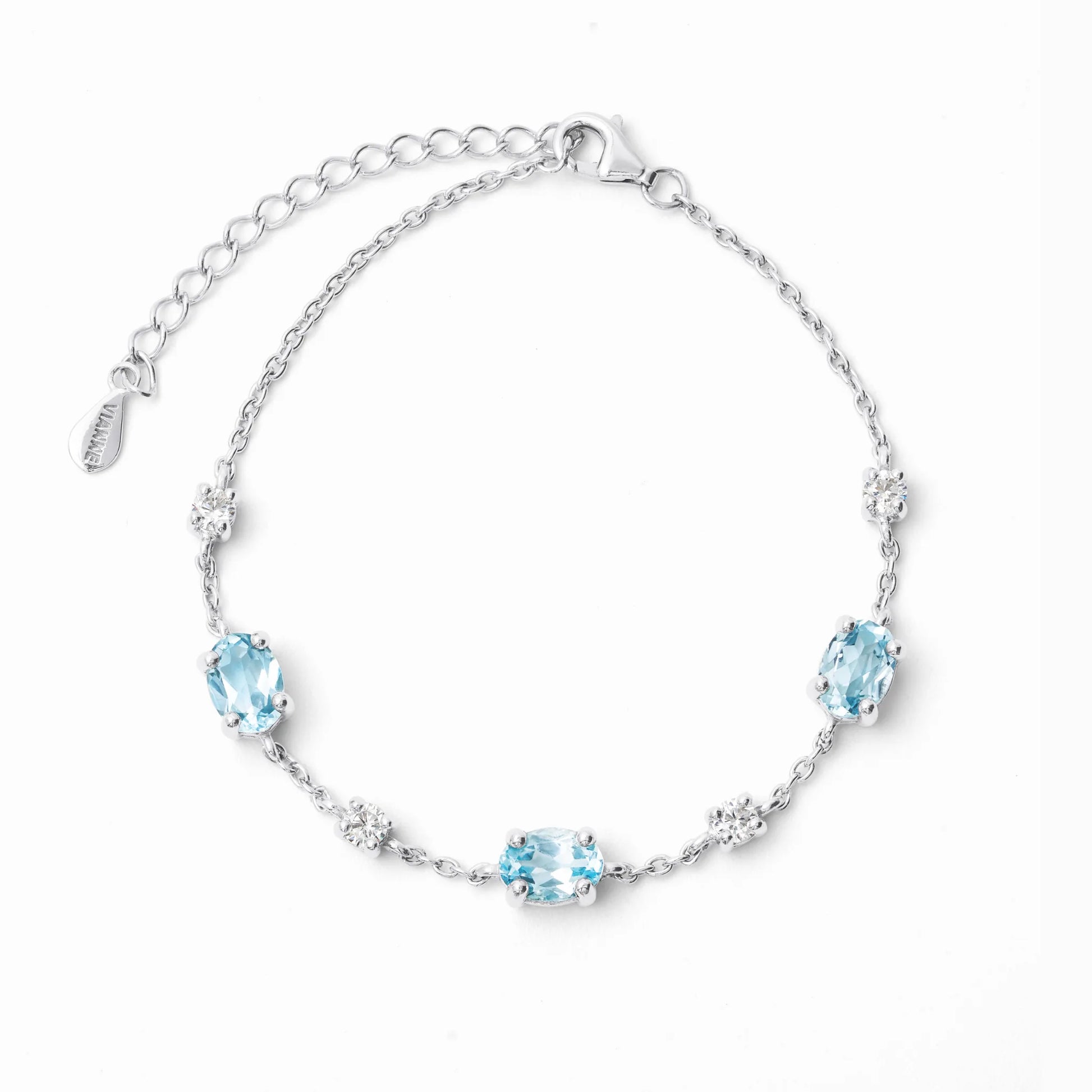 Blue Topaz Bracelet in Sterling Silver - SJR London Timepiece
