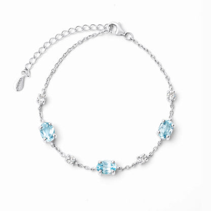 Blue Topaz Bracelet in Sterling Silver - SJR London Timepiece