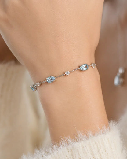Blue Topaz Bracelet in Sterling Silver - SJR London Timepiece