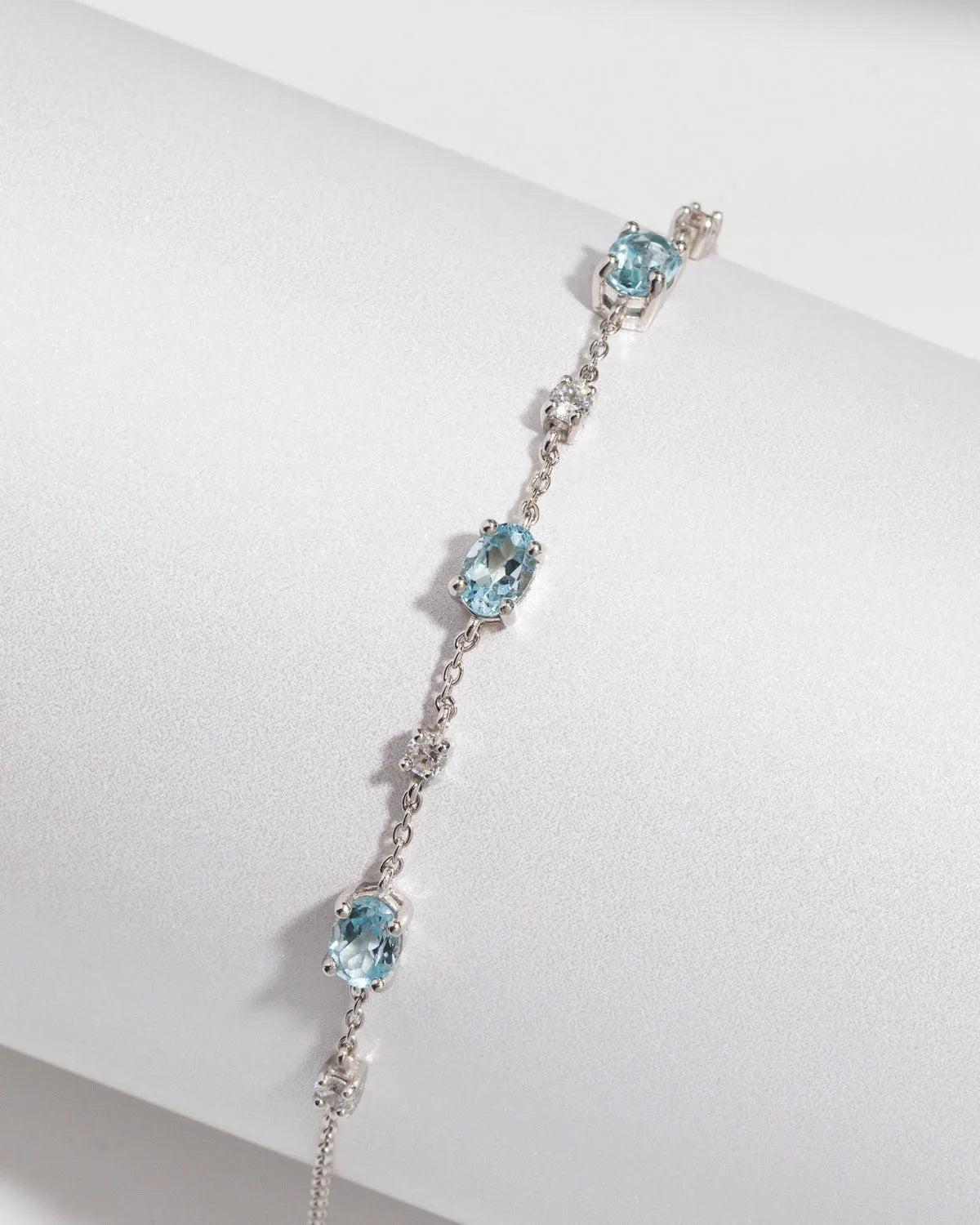 Blue Topaz Bracelet in Sterling Silver - SJR London Timepiece