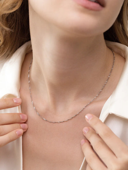 Twisted Chain Necklace in Sterling Silver - SJR London Timepiece
