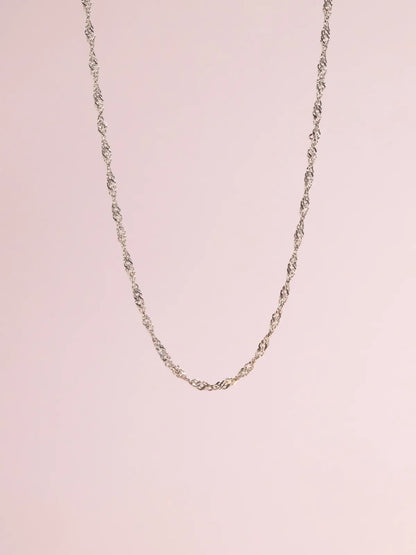 Twisted Chain Necklace in Sterling Silver - SJR London Timepiece
