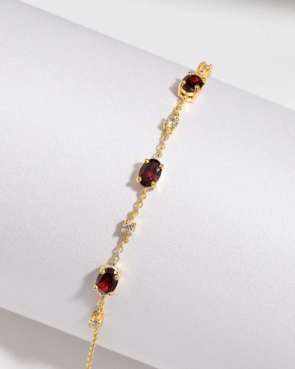 Mini Set 2 - Garnet Jewellery Set in 18k Gold Vermeil - SJR London Timepiece