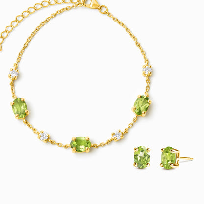 Mini Set 2 - Peridot Jewellery Set in 18k Gold Vermeil - SJR London Timepiece
