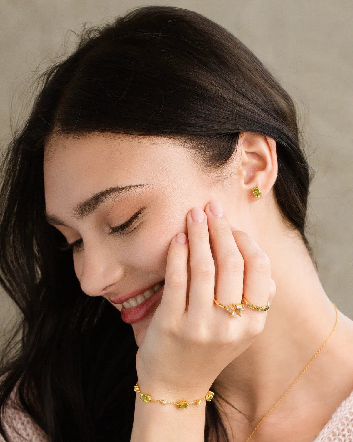Mini Set 2 - Peridot Jewellery Set in 18k Gold Vermeil - SJR London Timepiece