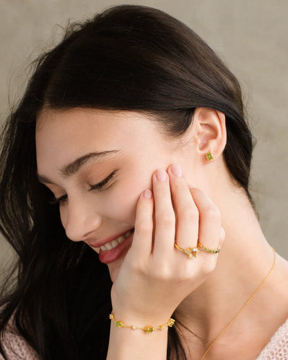 Mini Set 2 - Peridot Jewellery Set in 18k Gold Vermeil - SJR London Timepiece