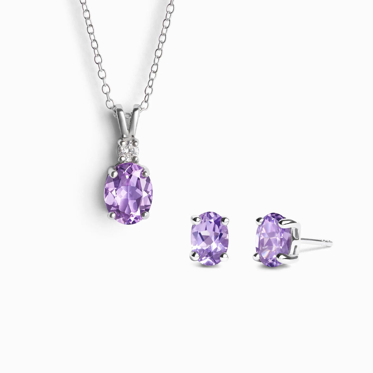Mini Set 1 - Amethyst Jewellery Set in Sterling Silver - SJR London Timepiece
