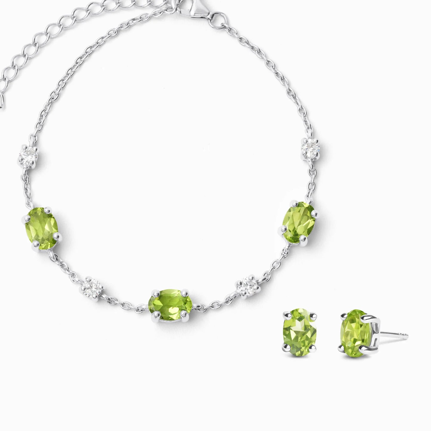 Mini Set 2 - Peridot Jewellery Set in Sterling Silver - SJR London Timepiece