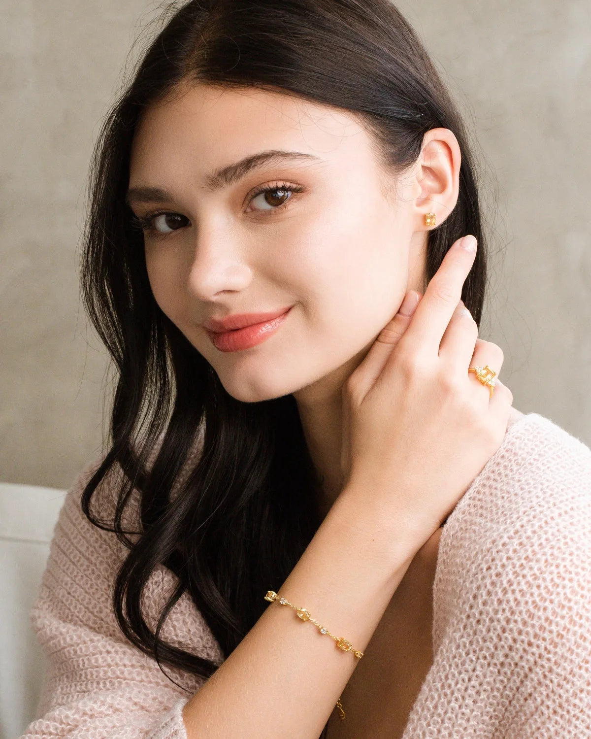 Mini Set 2 - Citrine Jewellery Set in 18k Gold Vermeil - SJR London Timepiece