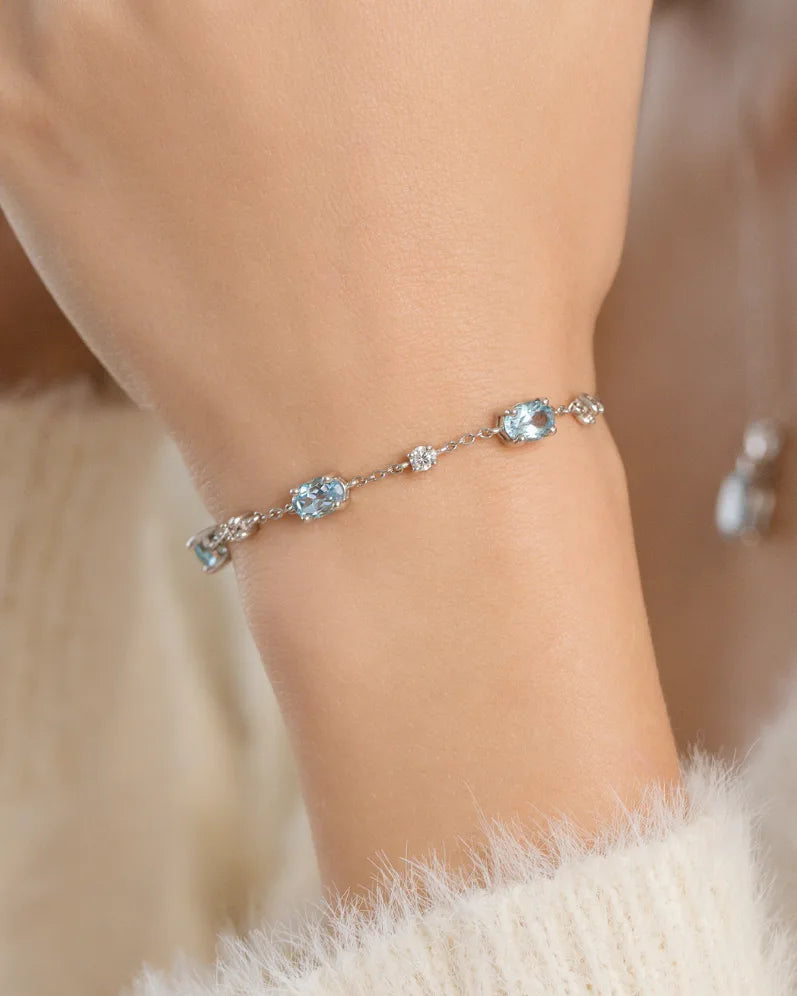 Mini Set 2 - Blue Topaz Jewellery Set in Sterling Silver - SJR London Timepiece