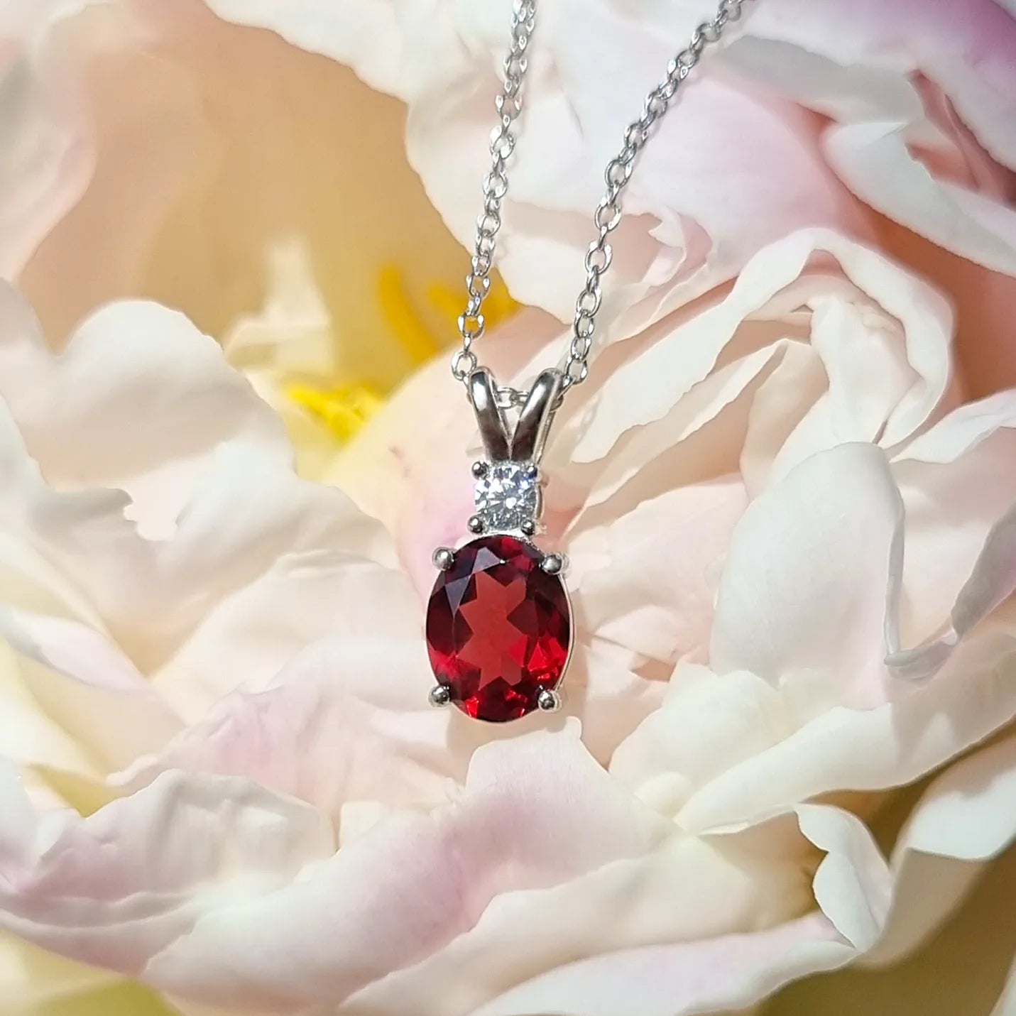 Mini Set 1 - Garnet Jewellery Set in Sterling Silver - SJR London Timepiece