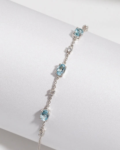 Complete Set - Blue Topaz Jewellery Set in Sterling Silver - SJR London Timepiece