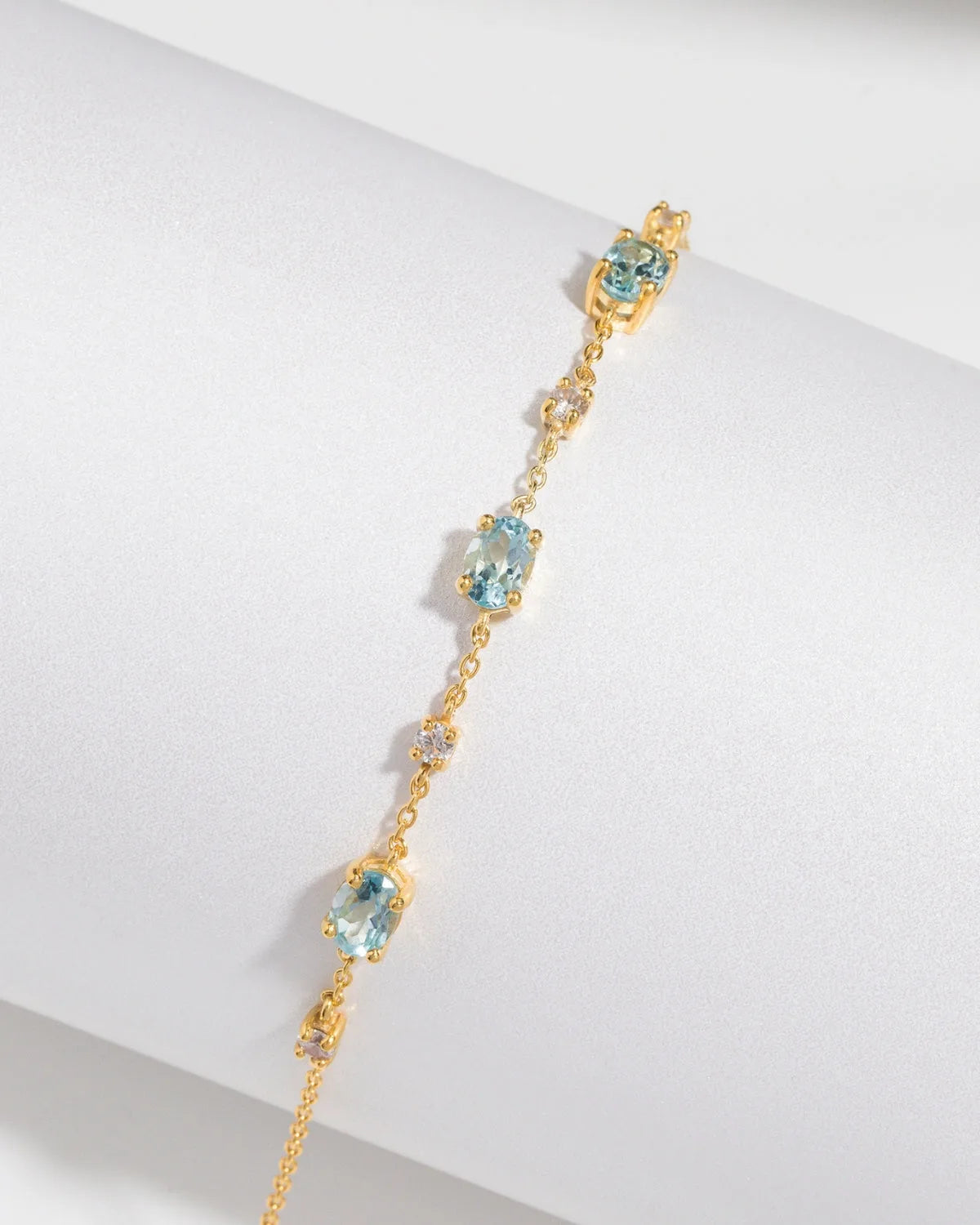 Complete Set - Blue Topaz Jewellery Set in 18k Gold Vermeil - SJR London Timepiece