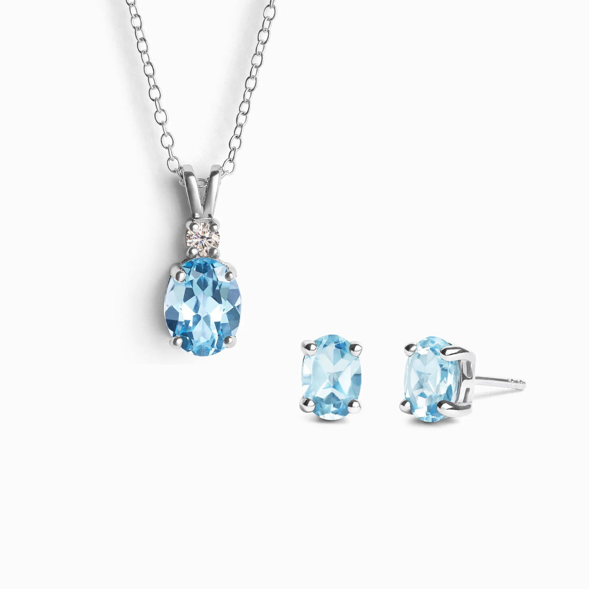 Mini Set 1 - Blue Topaz Jewellery Set in Sterling Silver - SJR London Timepiece