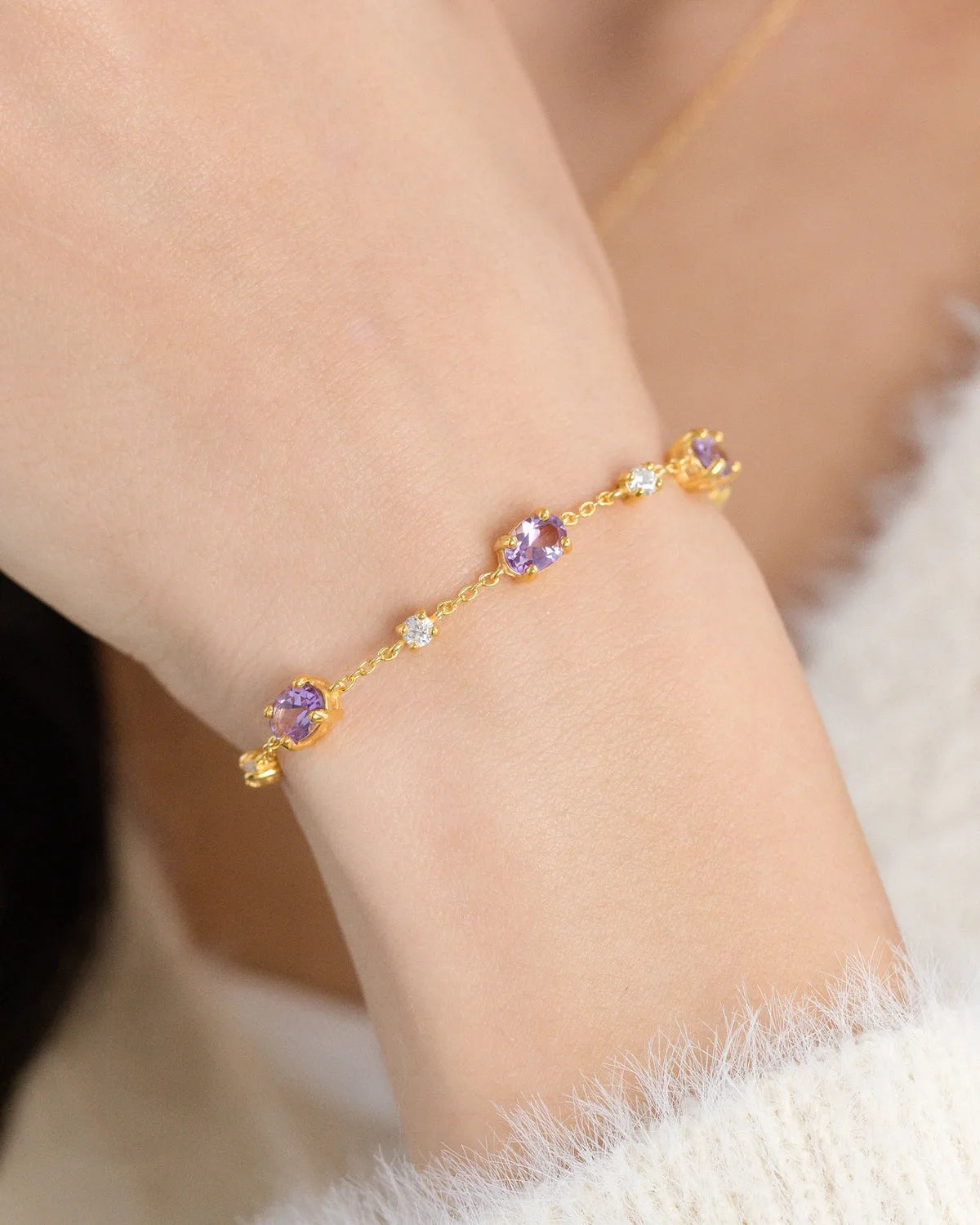 Essential Amethyst Jewellery Set in 18k Gold Vermeil - SJR London Timepiece