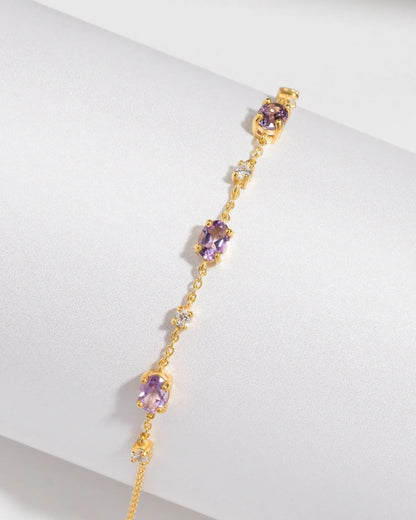 Mini Set 2 - Amethyst Jewellery Set in 18k Gold Vermeil - SJR London Timepiece