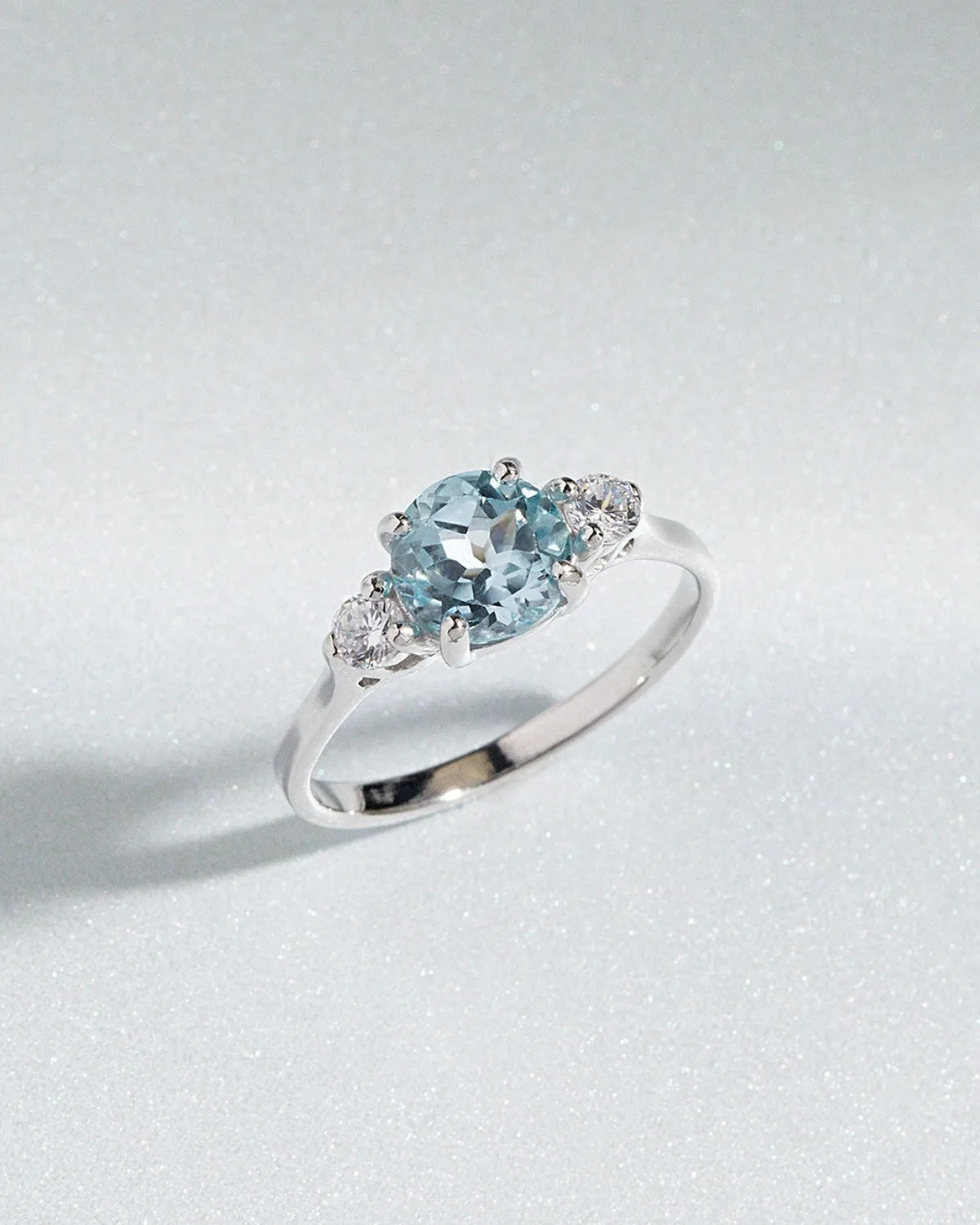Blue Topaz Three Stone Ring in Sterling Silver - SJR London Timepiece