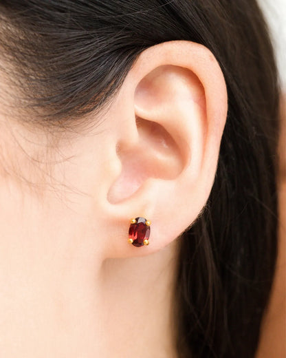 Essential Garnet Jewellery Set in 18k Gold Vermeil - SJR London Timepiece