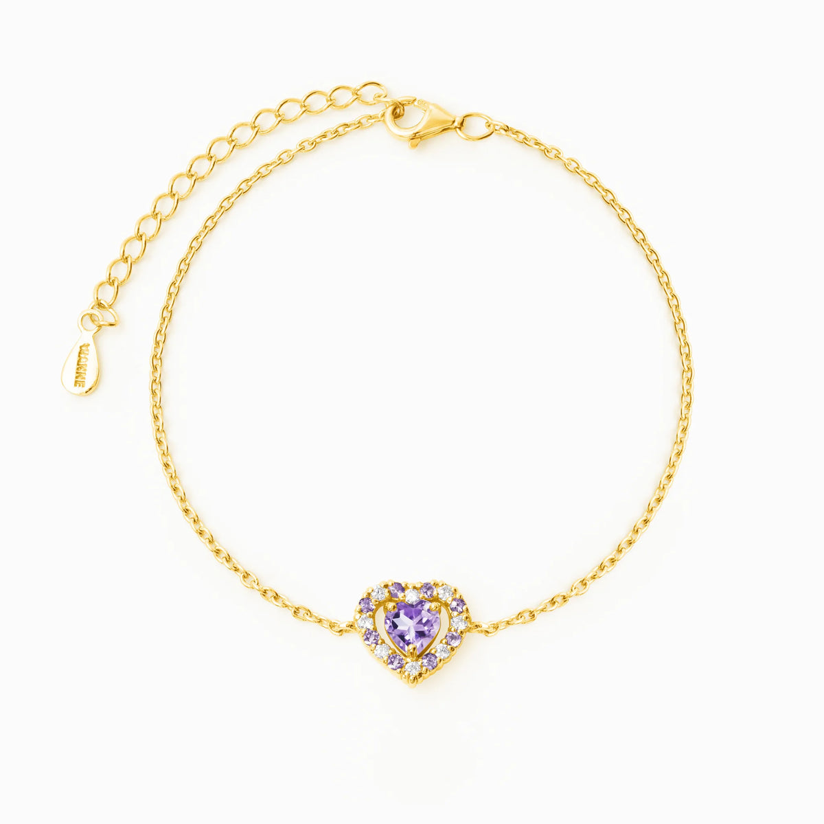 Purple Heart Lavender Amethyst Bracelet in 18k Gold Vermeil - SJR London Timepiece