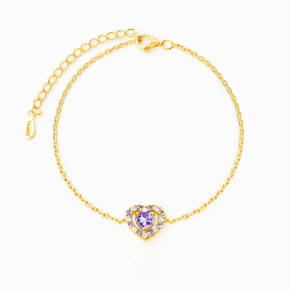 Purple Heart Lavender Amethyst Bracelet in 18k Gold Vermeil - SJR London Timepiece