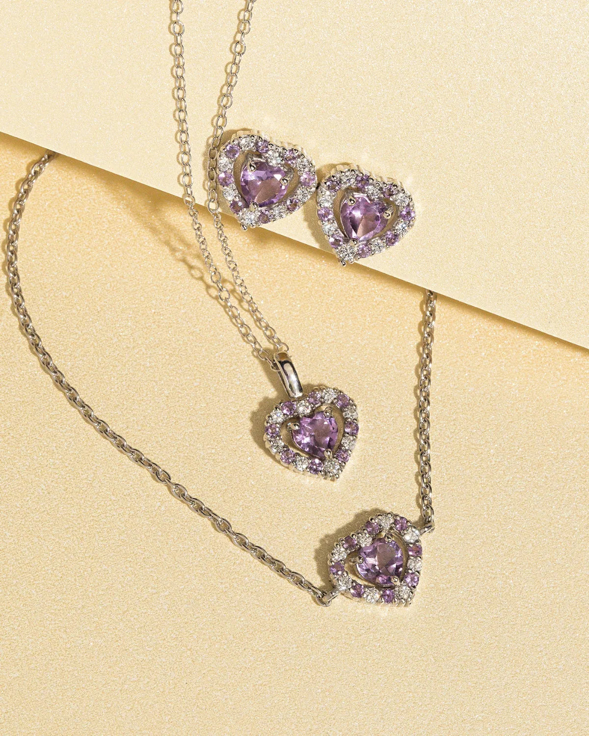 Purple Heart Lavender Amethyst Bracelet in Sterling Silver - SJR London Timepiece