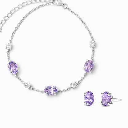 Mini Set 2 - Amethyst Jewellery Set in Sterling Silver - SJR London Timepiece