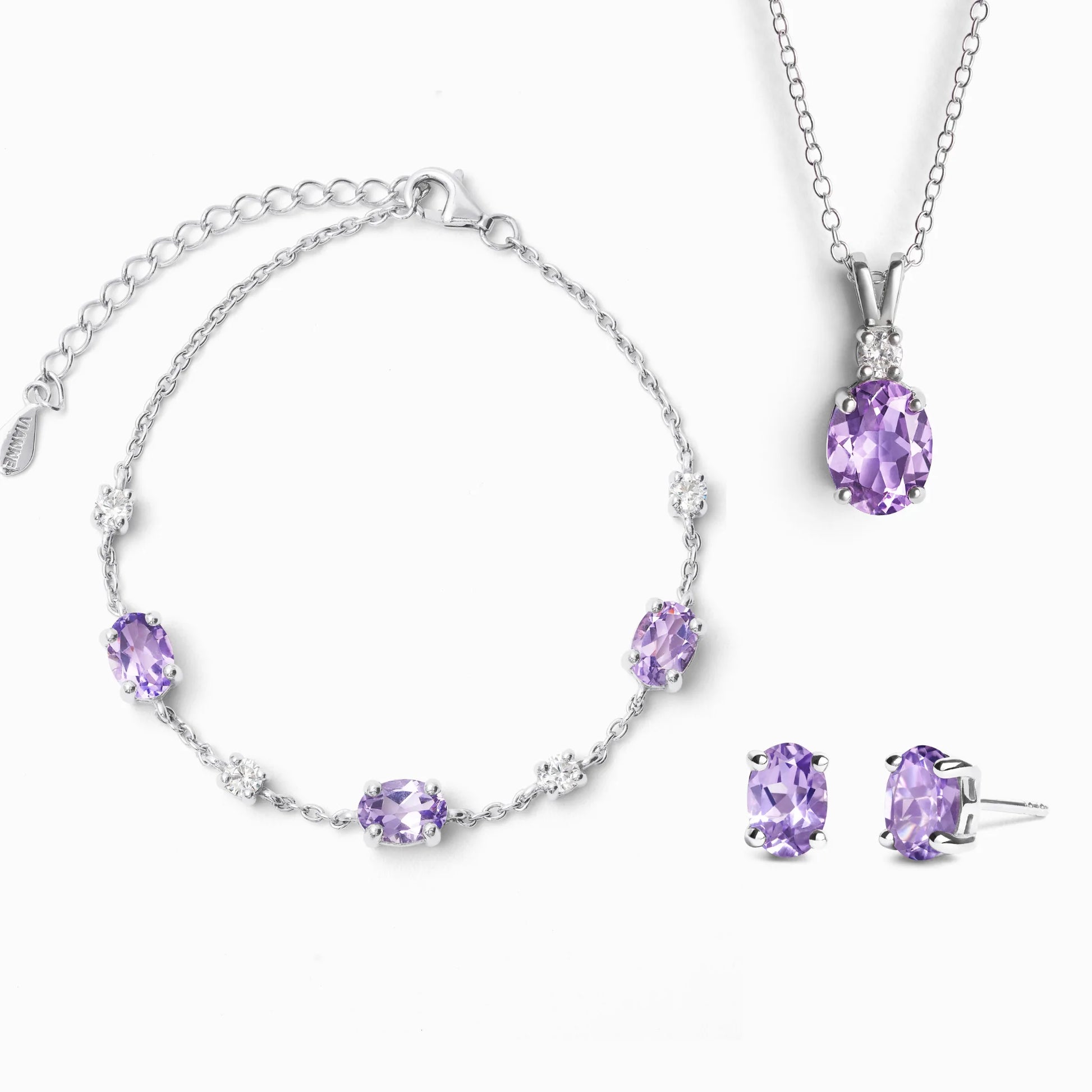 Essential Amethyst Jewellery Set in Sterling Silver - SJR London Timepiece