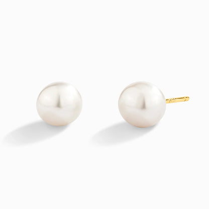 Freshwater Pearl Stud Earrings in Gold - SJR London Timepiece