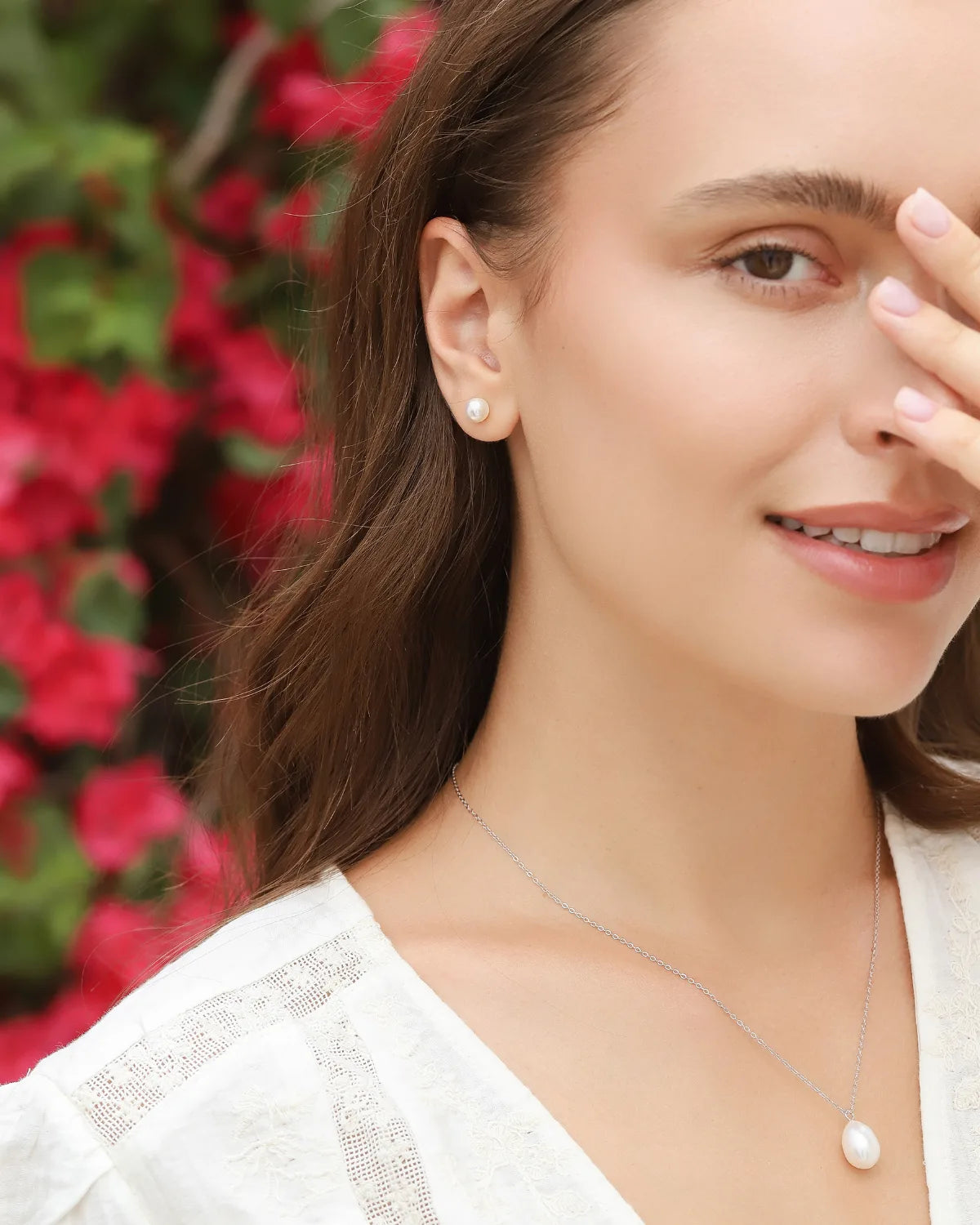Freshwater Pearl Stud Earrings in Gold - SJR London Timepiece