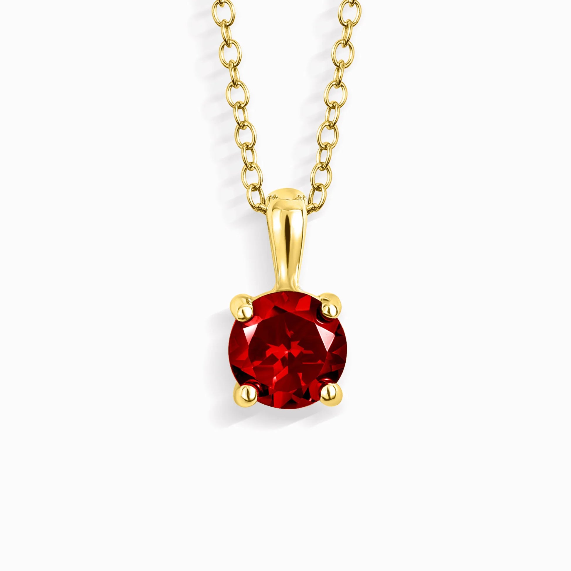 Garnet Solitaire Pendant Necklace in 18k Gold Vermeil - SJR London Timepiece
