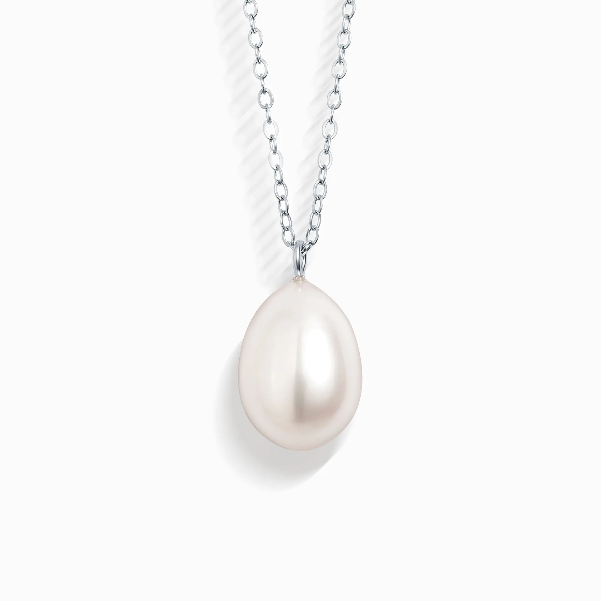 Large Freshwater Pearl Pendant Necklace in Sterling Silver - SJR London Timepiece