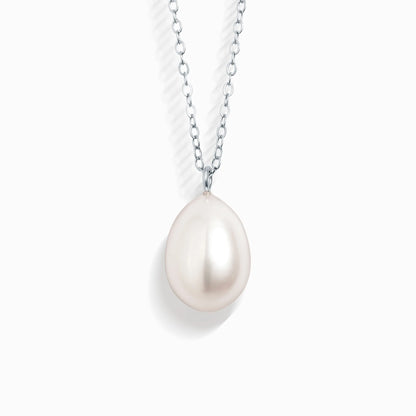 Large Freshwater Pearl Pendant Necklace in Sterling Silver - SJR London Timepiece