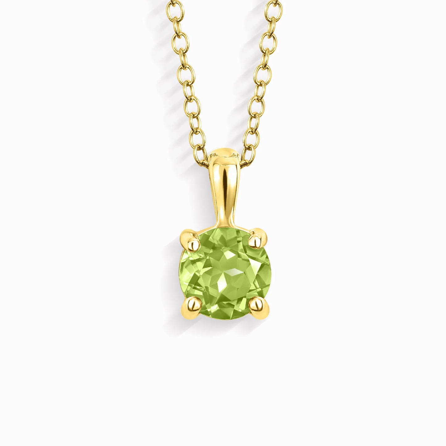 Peridot Solitaire Pendant Necklace in 18k Gold Vermeil - SJR London Timepiece