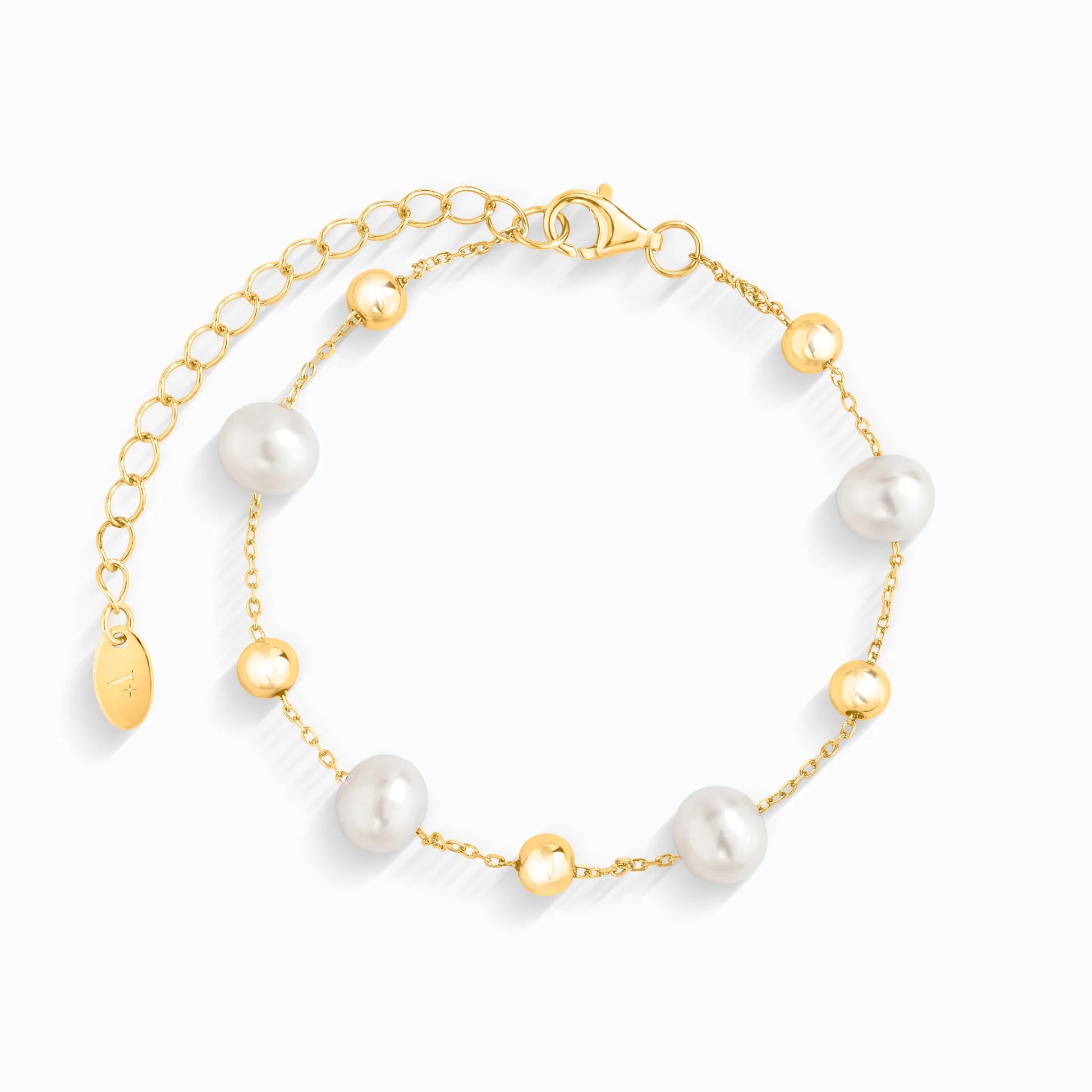 Freshwater Pearl Bracelet in 18k Gold Vermeil - SJR London Timepiece