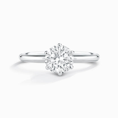 1 ct Round Solitaire Moissanite Engagement Ring in Sterling Silver - SJR London Timepiece