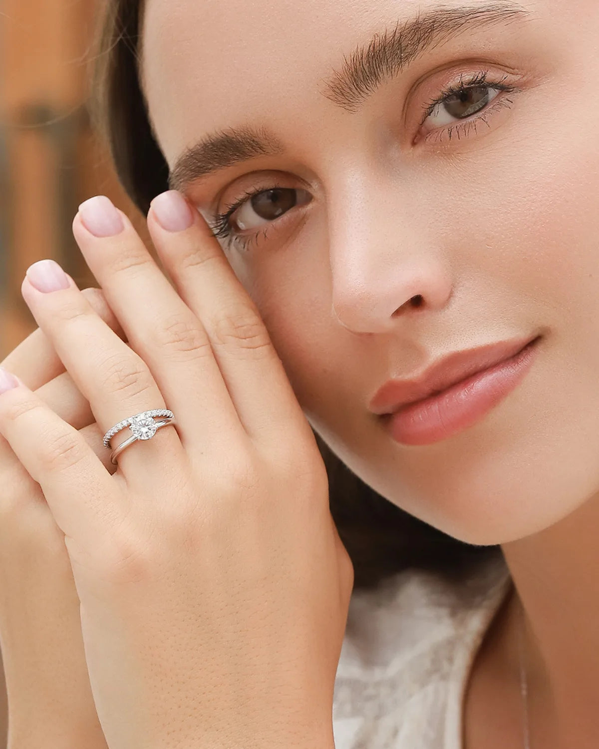 1 ct Round Solitaire Moissanite Engagement Ring in Sterling Silver - SJR London Timepiece