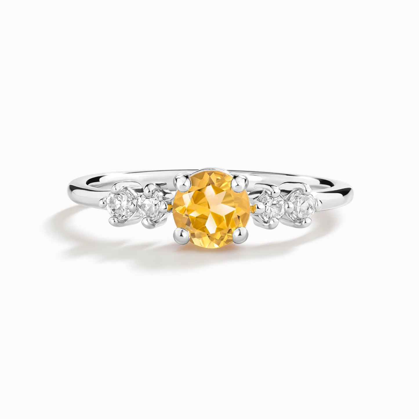 Citrine Five Stone Ring in Sterling Silver - SJR London Timepiece