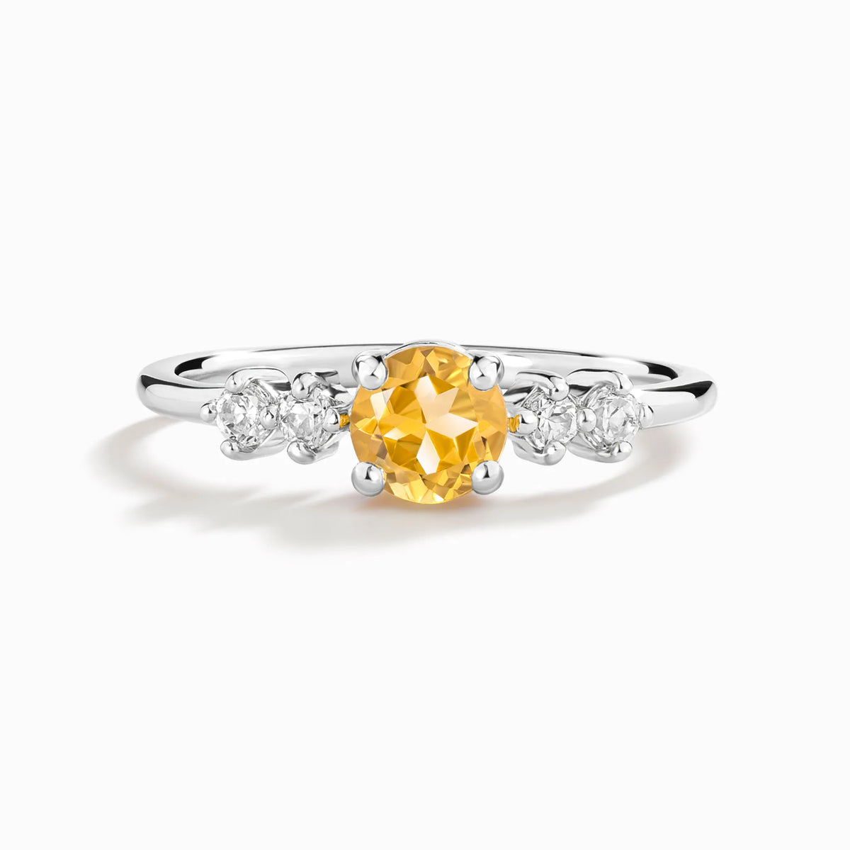 Citrine Five Stone Ring in Sterling Silver - SJR London Timepiece