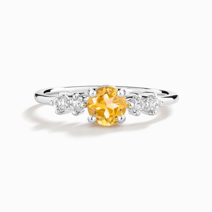 Citrine Five Stone Ring in Sterling Silver - SJR London Timepiece