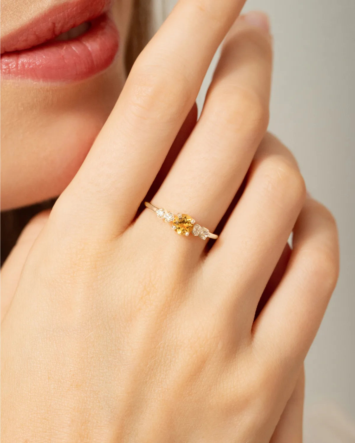 Citrine Five Stone Ring in Sterling Silver - SJR London Timepiece