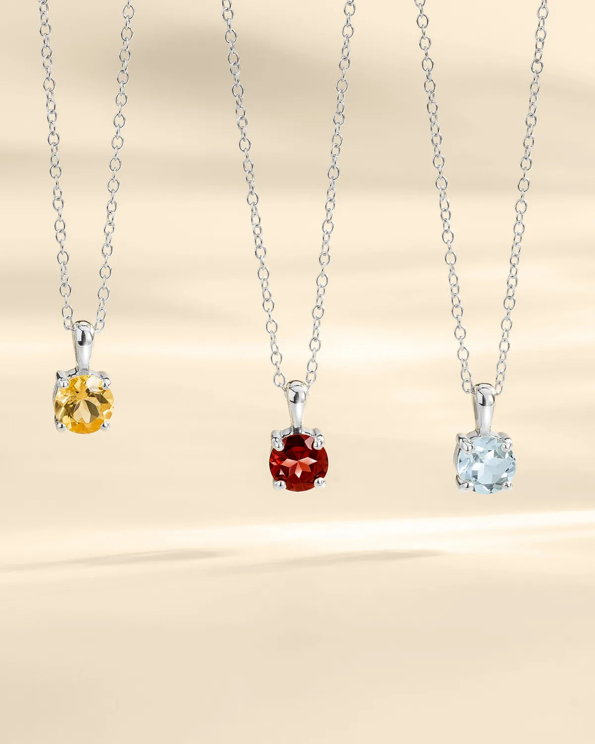 Sky Blue Topaz Solitaire Pendant Necklace in Sterling Silver - SJR London Timepiece