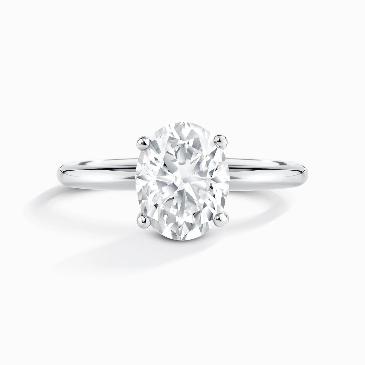 2 ct Oval Solitaire Moissanite Engagement Ring in Sterling Silver - SJR London Timepiece