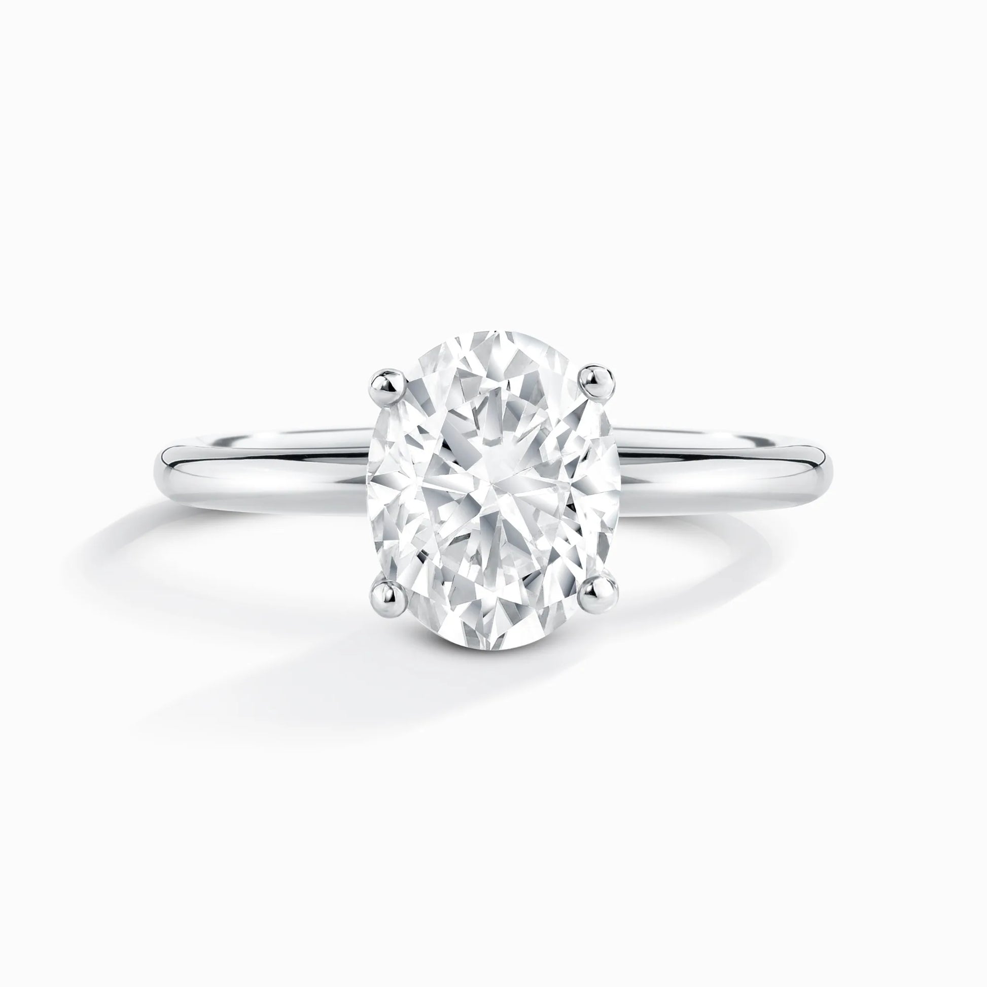 2 ct Oval Solitaire Moissanite Engagement Ring in Sterling Silver - SJR London Timepiece
