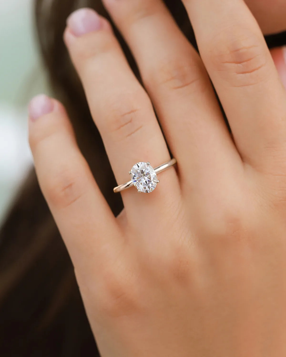 2 ct Oval Solitaire Moissanite Engagement Ring in Sterling Silver - SJR London Timepiece