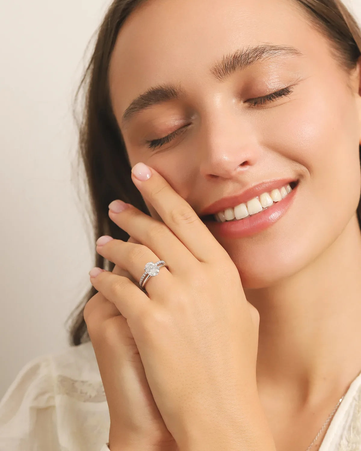 2 ct Oval Solitaire Moissanite Engagement Ring in Sterling Silver - SJR London Timepiece