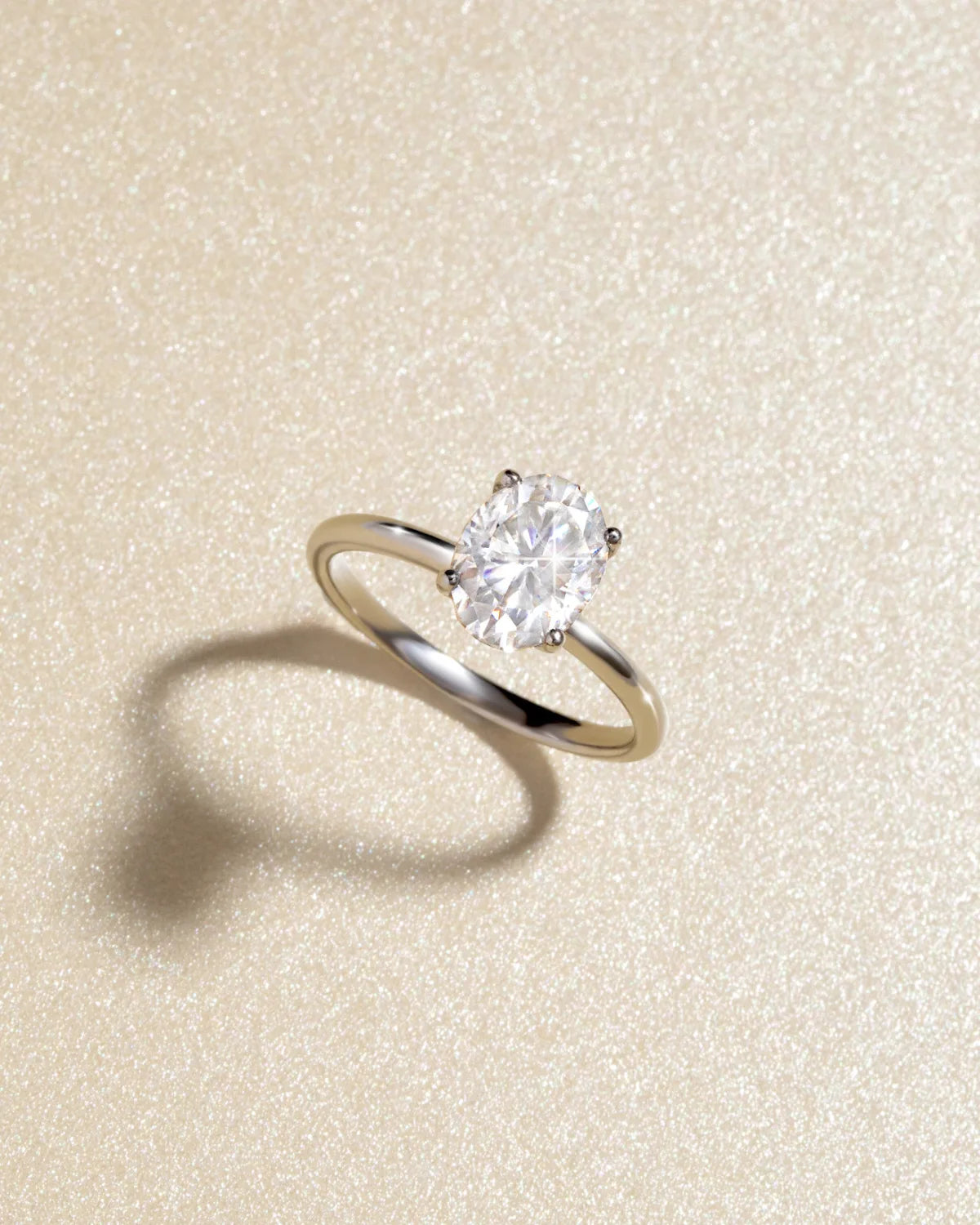 2 ct Oval Solitaire Moissanite Engagement Ring in Sterling Silver - SJR London Timepiece