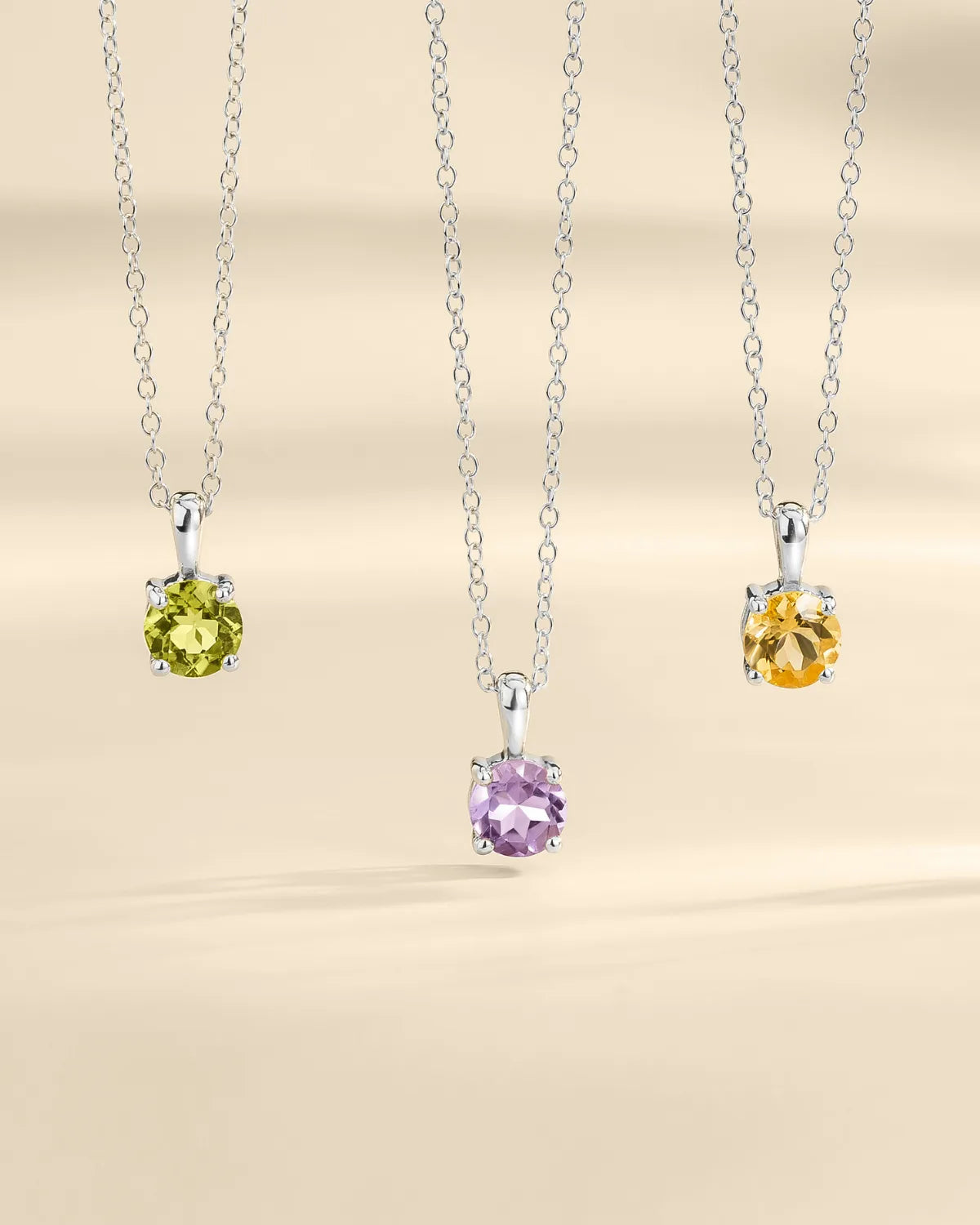 Lavender Amethyst Solitaire Pendant Necklace in Sterling Silver - SJR London Timepiece