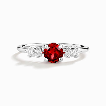 Garnet Five Stone Ring in Sterling Silver - SJR London Timepiece