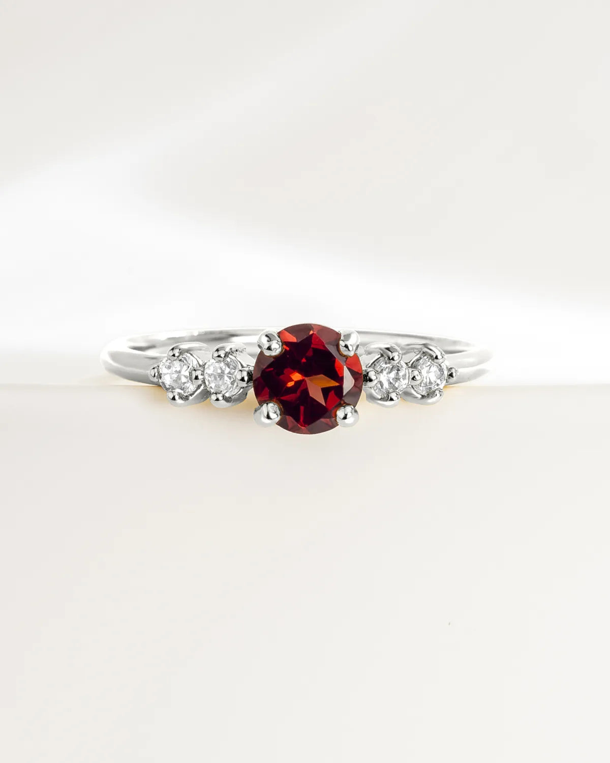 Garnet Five Stone Ring in Sterling Silver - SJR London Timepiece